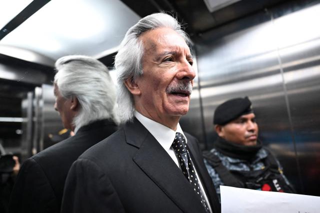 Guatemalan journalist and founder of former El Periodico newspaper, Jose Ruben Zamora is seen after a hearing at the Supreme Court of Justice in Guatemala City on February 3, 2026. Guatemalan journalist Jose Ruben Zamora, imprisoned since 2022 on controversial charges brought by the Prosecutor’s Office, stated on Tuesday that he is being “kidnapped” by the State and, that although he has not been convicted, he has already served the sentence in advance. (Photo by JOHAN ORDONEZ / AFP)