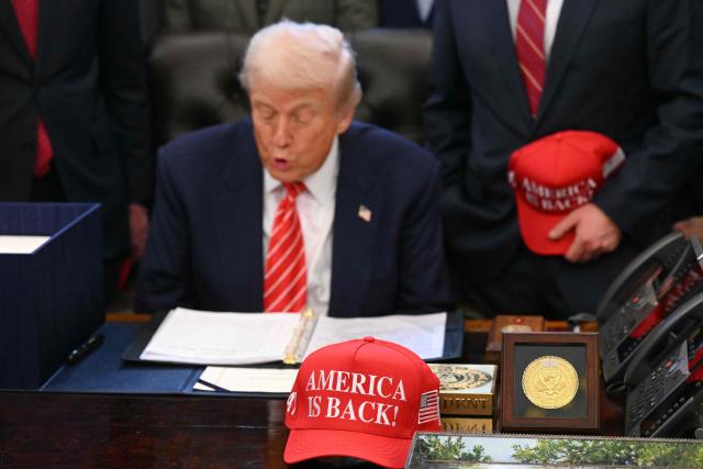 US President Donald Trump speaks to the press before signing a funding bill to end a partial government shutdown in the Oval Office of the White House in Washington, DC, on February 3, 2026. The US House of Representatives passed a spending bill on Tuesday ending the four-day partial government shutdown sparked by Democratic opposition to funding for the federal agency carrying out President Donald Trump's immigration crackdown. (Photo by SAUL LOEB / AFP)
