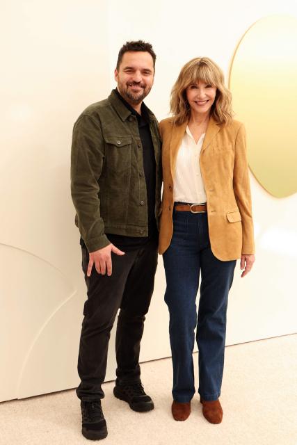 US actors Jake Johnson (L) and Mary Steenburgen attend the Apple TV Press Day in Santa Monica, California, on February 3, 2026. (Photo by VALERIE MACON / AFP)