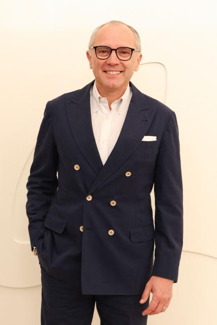 Formula One Group CEO Stefano Domenicali attends the Apple TV Press Day in Santa Monica, California, on February 3, 2026. (Photo by VALERIE MACON / AFP)