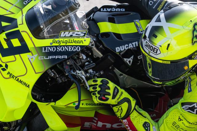 Pertamina Enduro VR46 Raging Team's Italian MotoGP rider Fabio Di Giannantonio takes a corner during the second day of the 2026 MotoGP pre-season test at the Sepang International Circuit in Sepang on February 4, 2026. (Photo by Mohd Rasfan / AFP)
