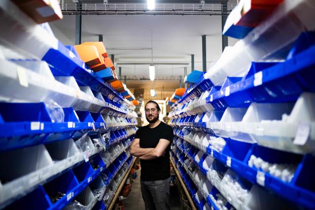 President of the FIVAPE (French Interprofessional Federation of Vaping) and co-founder and CEO of Fuu Jean Moiroud poses at the Fuu factory, a brand creating and manufacturing e-liquid for electronic cigarettes, in Paris on February 3, 2026. (Photo by Julie SEBADELHA / AFP)