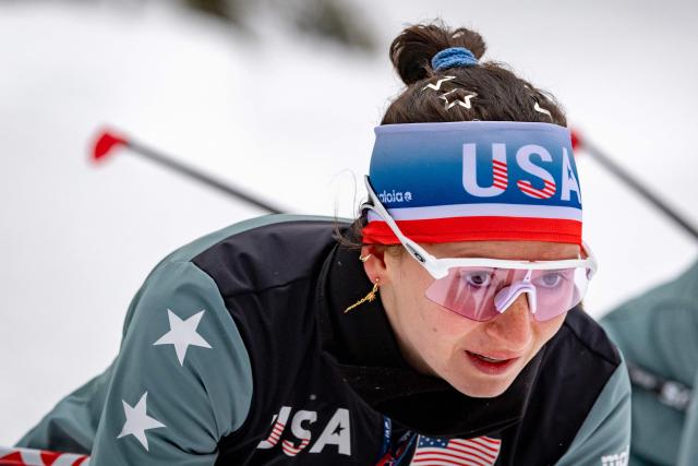 US' Lucinda Anderson takes part in a training session at the biathlon venue prior to the Milano Cortina 2026 Winter Olympic Games in Antholz, northern Italy, on February 4, 2026. (Photo by Odd ANDERSEN / AFP)