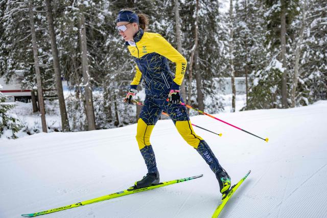 Sweden's Hanna Oeberg takes part in a training session at the biathlon venue prior to the Milano Cortina 2026 Winter Olympic Games in Antholz, northern Italy, on February 4, 2026. (Photo by Odd ANDERSEN / AFP)