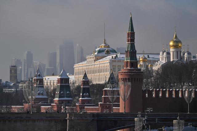 This photograph taken on February 4, 2026 shows a view of the Kremlin in central Moscow. The Kremlin on February 4, 2026 said it would press on with its almost four-year offensive against Ukraine until Kyiv agrees to Moscow's terms for a settlement, as US-mediated talks opened in Abu Dhabi. (Photo by Hector RETAMAL / AFP)