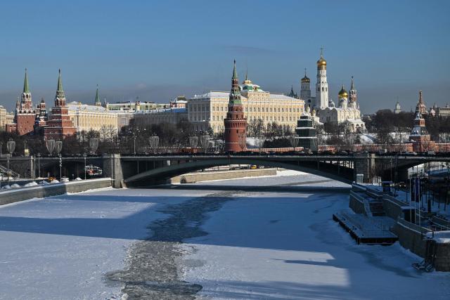 This photograph taken on February 4, 2026 shows a view of the Kremlin in central Moscow. The Kremlin on February 4, 2026 said it would press on with its almost four-year offensive against Ukraine until Kyiv agrees to Moscow's terms for a settlement, as US-mediated talks opened in Abu Dhabi. (Photo by Hector RETAMAL / AFP)