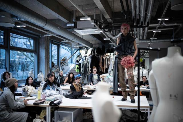 Undergraduate fashion students attend a drawing lesson in a classroom of the Institut Francais de la Mode in Paris, on January 27, 2026. The Institut Francais de la Mode is one of the world's leading fashion schools, training students from around the globe in the fields of design, management, and craftsmanship. (Photo by JULIEN DE ROSA / AFP)