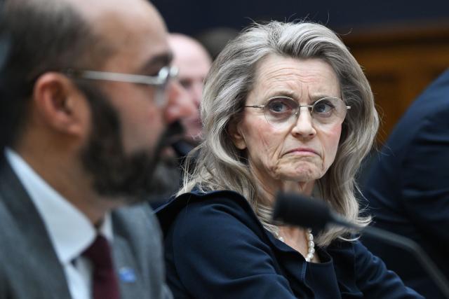 Paivi Rasanen (R), member of the Finnish Parliament, testifies during a House Judiciary Committee hearing on "Europe's Threat to American Speech and Innovation” on Capitol Hill in Washington, DC, on February 4, 2026. (Photo by Alex WROBLEWSKI / AFP)