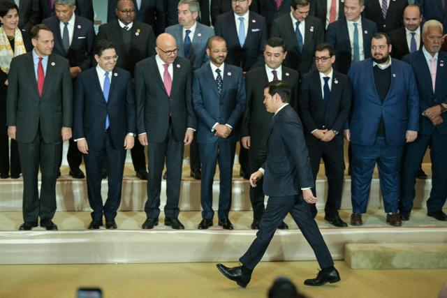 US Secretary of State Marco Rubio (C) arrives to participate in a family photo with attendees of the inaugural Critical Minerals Ministerial meeting at the Sate Department in Washington, DC, on February 4, 2026. (Photo by Oliver Contreras / AFP)