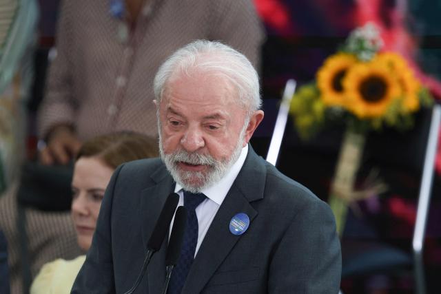 The president of the Federal Senate, Davi Alcolumbre attend the launching ceremony of the Brazil Pact to Combat Femicide at the Planalto Palace in Brasilia, Brazil on February 4, 2026. (Photo by Sergio Lima / AFP)