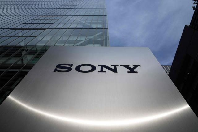 (FILES) The logo of Japanese entertainment and electronics giant Sony is displayed at the company's headquarters in Tokyo on May 14, 2025. Japanese giant Sony on February 5, 2026 hiked its full-year net profit forecast thanks to strong performances in its video games and music divisions. (Photo by Kazuhiro NOGI / AFP)