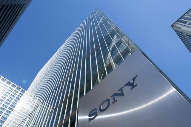 (FILES) This general view shows the Sony logo outside the company's headquarters in Tokyo on February 10, 2025. Japanese giant Sony on February 5, 2026 hiked its full-year net profit forecast thanks to strong performances in its video games and music divisions. (Photo by Yuichi YAMAZAKI / AFP)