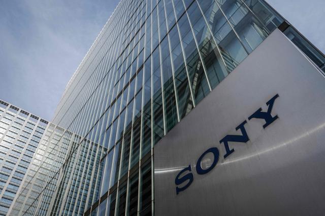 This general view shows the Sony logo outside the company's headquarters in Tokyo on February 5, 2025. Japanese giant Sony on February 5, 2026 hiked its full-year net profit forecast thanks to strong performances in its video games and music divisions. (Photo by Yuichi YAMAZAKI / AFP)