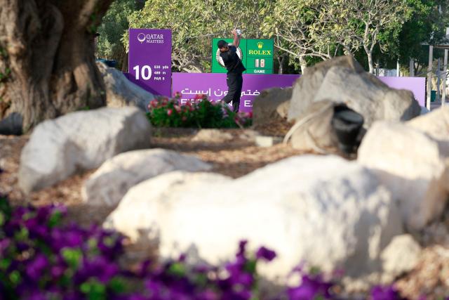 US Patrick Reed plays a shot on day one of the Qatar Masters 2026 at Doha Golf Club, in Doha on February 5, 2026. (Photo by Karim JAAFAR / AFP)