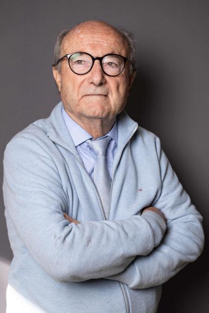 President of the League of the South and candidate for the upcoming Orange municipal elections Jacques Bompard poses for a photograph in Orange, south-eastern France on February 4, 2026. (Photo by MIGUEL MEDINA / AFP)
