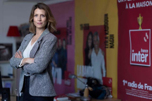 (FILES) Director of France Inter and French philosopher Adele Van Reeth poses during a photo session in her office at Radio France in Paris on September 26, 2023. Adele Van Reeth stepped down as head of France's leading national radio station France Inter, the public broadcaster announced on February 5, 2026. (Photo by JOEL SAGET / AFP)