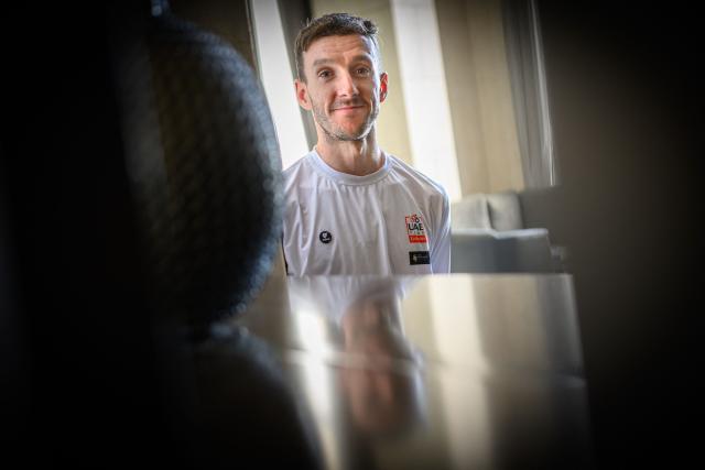 Tour of Oman cycling race two-time title holder UAE British cyclist Adam Yates poses two days prior to take the start of the 2026 Tour of Oman, in Muscat on February 5, 2026. (Photo by Loic VENANCE / AFP)