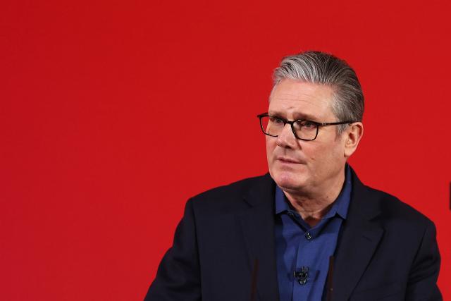 Britain's Prime Minister Keir Starmer delivers a speech, as he announces new funding for deprived areas, at Horntye Park Sports Complex, in St Leonards-on-Sea, south east England, on February 5, 2026. (Photo by Peter Nicholls / POOL / AFP)