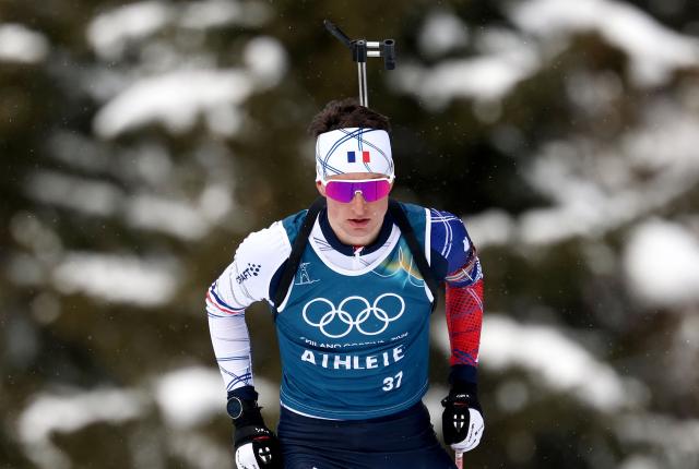 France's Eric Perrot takes part in a training session at the biathlon venue ahead of the Milano Cortina 2026 Winter Olympic Games in Antholz, northern Italy, on February 5, 2026. (Photo by FRANCK FIFE / AFP)