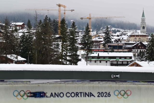 Individual Neutral Athletes' Pavel Repilov takes part in the luge men's singles training session at Cortina Sliding Centre during the Milano Cortina 2026 Winter Olympic Games in Cortina d'Ampezzo on February 5, 2026. (Photo by Stefano RELLANDINI / AFP)