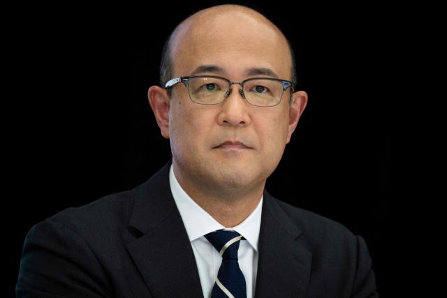 Kenta Kon, Operating Officer and CEO-designate of Toyota Motors attends a press conference in Tokyo on February 6, 2026. Toyota has named a new CEO to "accelerate" decision-making, the Japanese auto giant said on February 6 as it hiked its profit and sales forecasts for the current fiscal year despite the impact of US tariffs. (Photo by Yuichi YAMAZAKI / AFP)