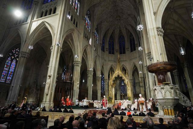 New York Archbishop-designate Ronald A. Hicks, who is taking over from Cardinal Timothy Dolan, who has held the post since 2009, attends his installation Mass at St. Patrick's Cathedral in New York, on February 6, 2026. (Photo by Angelina Katsanis / POOL / AFP)