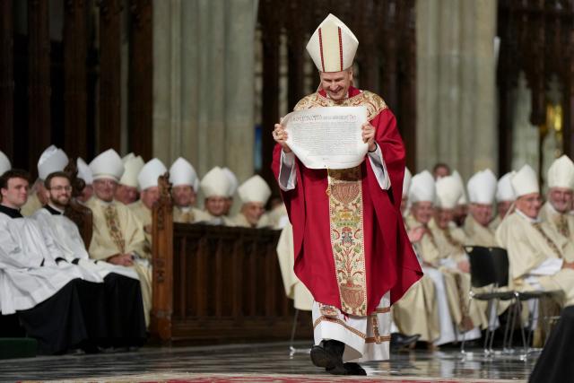 New York Archbishop-designate Ronald A. Hicks, who is taking over from Cardinal Timothy Dolan, who has held the post since 2009, attends his installation Mass at St. Patrick's Cathedral in New York, on February 6, 2026. (Photo by Angelina Katsanis / POOL / AFP)