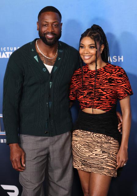 US actress Gabrielle Union and her husband US basketball player Dwyane Wade attend the LA premiere of Columbia Pictures and Sony Pictures Animation's "Goat" at the AMC Century City 15 in Los Angeles on February 6, 2026. (Photo by Michael Tran / AFP)