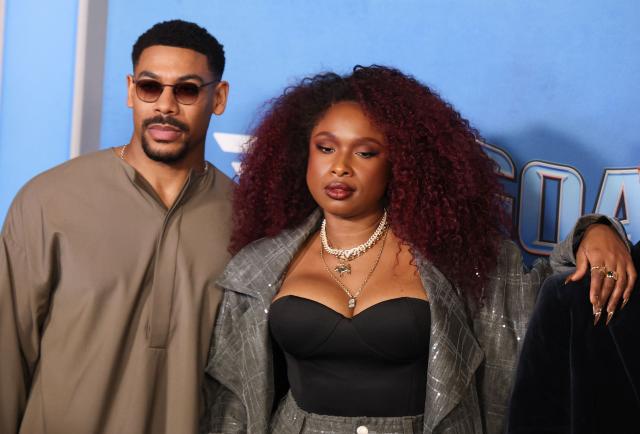 English actor Aaron Pierre and US singer–songwriter Jennifer Hudson attend the LA premiere of Columbia Pictures and Sony Pictures Animation's "Goat" at the AMC Century City 15 in Los Angeles on February 6, 2026. (Photo by Michael Tran / AFP)