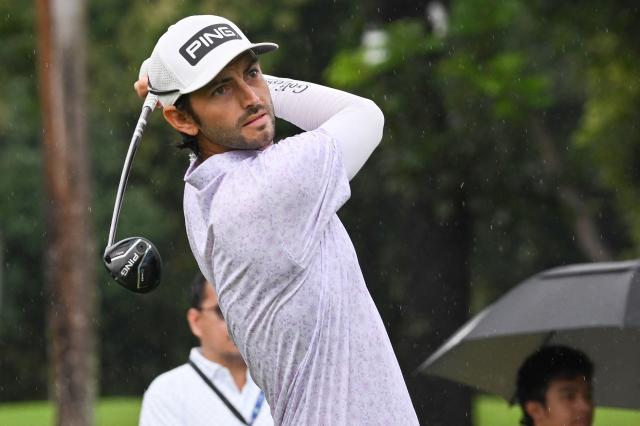 Britain's Matt Killen tees off during the final round of the Philippines Golf Championship tournament at Wack Wack Golf and Country Club in Manila on February 8, 2026. (Photo by Ted ALJIBE / AFP)