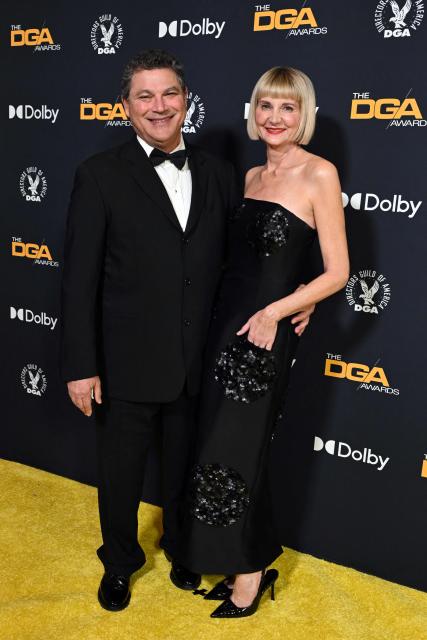 US actress and comedian Kerri Kenney-Silver (R) and her husband cinematographer Steven V. Silver attend the 78th Annual DGA (Directors Guild of America) awards at the Beverly Hilton hotel in Beverly Hills, California on February 7, 2026. (Photo by Lisa O'CONNOR / AFP)