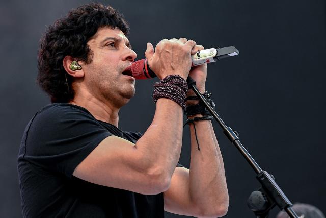 Bollywood actor and singer Farhan Akhtar performs during the Kala Ghoda Arts Festival in Mumbai on February 8, 2026. (Photo by Sujit JAISWAL / AFP)