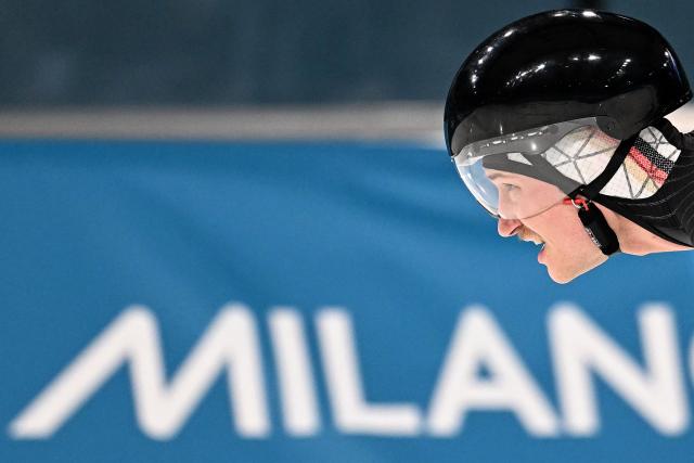 Germany's Fridtjof Petzold competes in the speed skating men's 5000m during the Milano Cortina 2026 Winter Olympic Games at Milano Speed Skating Stadium in Milan on February 8, 2026. (Photo by Gabriel BOUYS / AFP)
