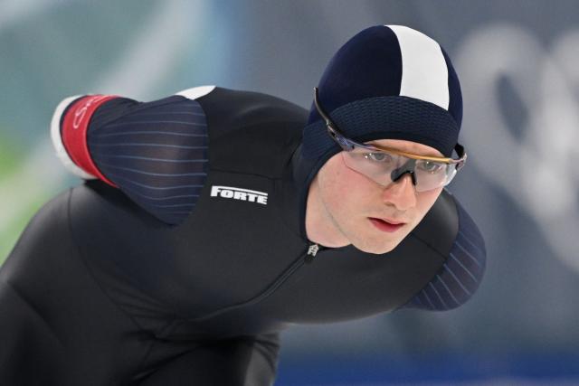 Austria's Alexander Farthofer competes in the speed skating men's 5000m during the Milano Cortina 2026 Winter Olympic Games at Milano Speed Skating Stadium in Milan on February 8, 2026. (Photo by Daniel MUNOZ / AFP)