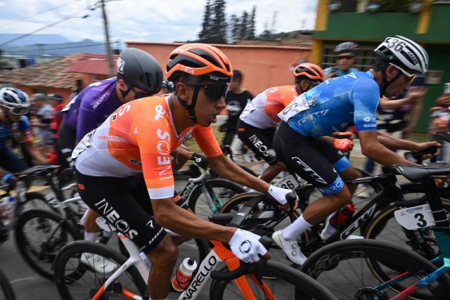 Colombia's cyclist Egan Bernal competes during the National Road Cycling Championships in Zipaquira, Colombia, on February 8, 2026. (Photo by Raul ARBOLEDA / AFP)