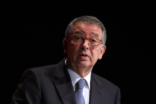 Newly elected Portugal's President socialist Antonio Jose Seguro speaks to media and supporters after the results of the second-round vote in Lisbon early on February 9, 2026. Centre-left candidate Antonio Jose Seguro's won over a far-right candidate in Portugal's presidential election. (Photo by PATRICIA DE MELO MOREIRA / AFP)