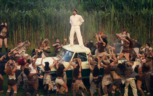 Puerto Rican singer Bad Bunny performs during Super Bowl LX Patriots vs Seahawks Apple Music Halftime Show at Levi's Stadium in Santa Clara, California on February 8, 2026. (Photo by Patrick T. Fallon / AFP)