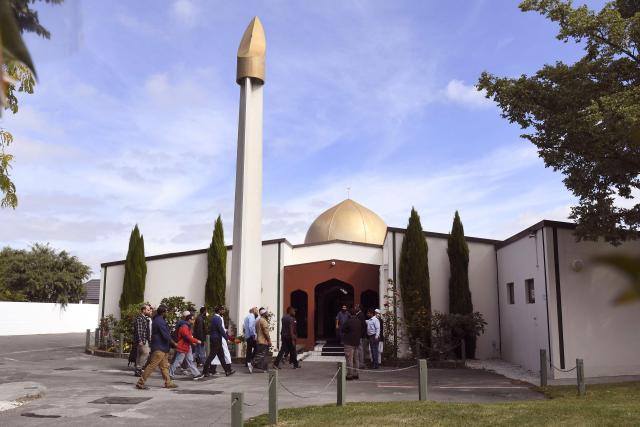 (FILES) Members of the local Muslim community enter the Al Noor mosque after it was reopened in Christchurch on March 23, 2019. A white supremacist who shot and killed 51 people at two New Zealand mosques in 2019 launched an appeal on February 9, 2026 seeking to overturn his conviction. Brenton Tarrant, an Australian former gym instructor, admitted carrying out New Zealand's deadliest modern-day mass shooting before being sentenced to life in jail in August 2020. (Photo by WILLIAM WEST / AFP)