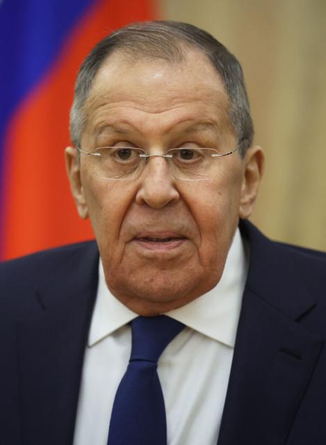 Russian Foreign Minister Sergei Lavrov attends a meeting with Tanzanian Minister of Foreign Affairs and East African Cooperation in Moscow on February 9, 2026. (Photo by Ramil Sitdikov / POOL / AFP)