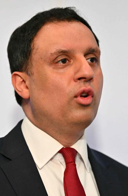 Scottish Labour leader Anas Sarwar speaks during a press conference in Glasgow on February 9, 2026, at which he called for Britain's Prime Minister Keir Starmer to resign. Keir Starmer's position as UK prime minister looked increasingly fragile Monday after Labour's leader in Scotland called for him to resign for appointing Peter Mandelson as US ambassador despite links to US convicted sex offender Jeffrey Epstein.  "The distraction needs to end, and the leadership in Downing Street has to change," Anas Sarwar told a press conference in Glasgow, as Starmer's decision on Mandelson continues to haunt him. (Photo by ANDY BUCHANAN / AFP)