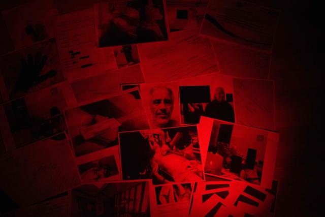 This photograph taken in Le-Perreux-sur-Marne, outside Paris on February 9, 2026 shows undated pictures provided by the US Department of Justice on January 30, 2026 as part of the Jeffrey Epstein files. US authorities on January 30, 2026, released the latest cache of files related to the investigation into the late conviceted sex offender Jeffrey Epstein. The files contained references to numerous high-profile figures. (Photo by Martin BUREAU / AFP)