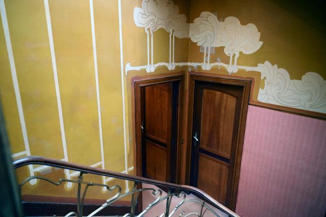This photograph shows a view of an interior of the Horta House museum in Brussels on February 6, 2026. The building is one of the most iconic examples of Art Nouveau architecture and is listed as a UNESCO World Heritage Site. The former home and studio of Belgian architect Victor Horta in Brussels is set to undergo a complete restoration by 2029, a task requiring extreme precision to preserve the harmony between all its decorative elements. (Photo by Nicolas TUCAT / AFP)