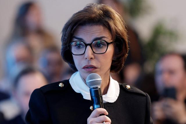 France's Culture Minister Rachida Dati presents her program as a candidate for the Paris Mayor in the upcoming municipal elections, in Paris on February 10, 2026. (Photo by GEOFFROY VAN DER HASSELT / AFP)