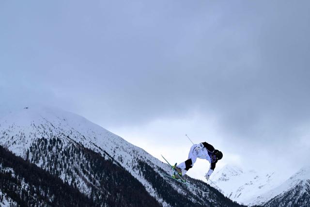 Finland's Olli Penttala competes in the freestyle skiing men's moguls qualification 1 during the Milano Cortina 2026 Winter Olympic Games at Livigno Aerials & Moguls Park, in Livigno (Valtellina), on February 10, 2026. (Photo by Kirill KUDRYAVTSEV / AFP)