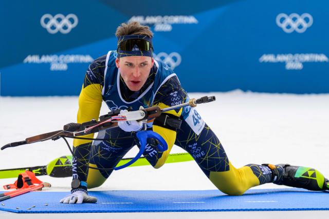 the men's biathlon 20km individual event during the Milano Cortina 2026 Winter Olympic Games at the Anterselva Biathlon Arena (Sudtirol Arena) in Anterselva (Val Pusteria) on February 10, 2026. (Photo by François-Xavier MARIT / AFP)