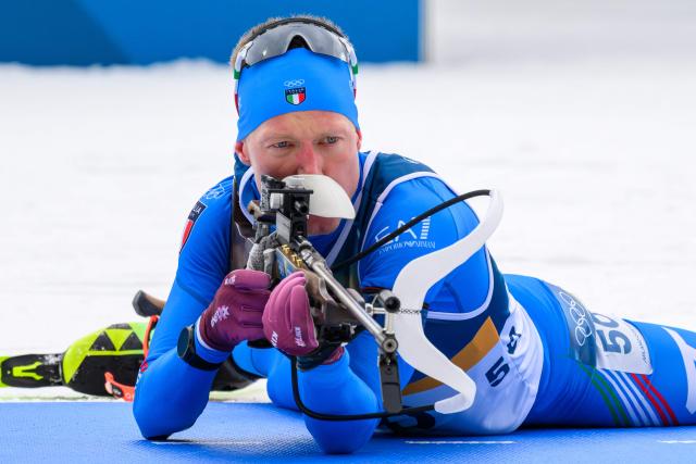 the men's biathlon 20km individual event during the Milano Cortina 2026 Winter Olympic Games at the Anterselva Biathlon Arena (Sudtirol Arena) in Anterselva (Val Pusteria) on February 10, 2026. (Photo by François-Xavier MARIT / AFP)