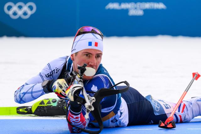 the men's biathlon 20km individual event during the Milano Cortina 2026 Winter Olympic Games at the Anterselva Biathlon Arena (Sudtirol Arena) in Anterselva (Val Pusteria) on February 10, 2026. (Photo by François-Xavier MARIT / AFP)