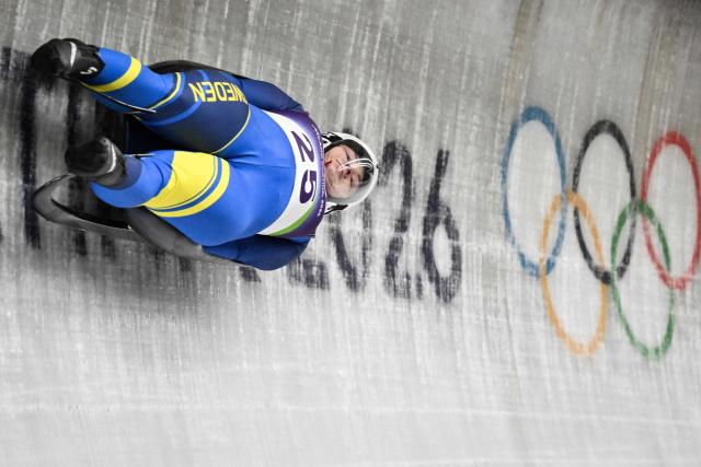 Sweden's Tove Kohala competes in the luge women's singles run 3 at Cortina Sliding Centre during the Milano Cortina 2026 Winter Olympic Games in Cortina d'Ampezzo on February 10, 2026. (Photo by Tiziana FABI / AFP)