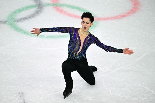 Mexico's Donovan Carrillo competes in the figure skating men's singles short program during the Milano Cortina 2026 Winter Olympic Games at Milano Ice Skating Arena in Milan on February 10, 2026. (Photo by JULIEN DE ROSA / AFP)