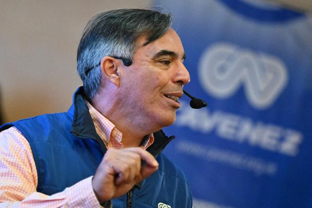 Eduardo Caceres, executive president of the Venezuelan Automotive Chamber (Cavenez), speaks during a press conference in Caracas on February 10, 2026. (Photo by Juan BARRETO / AFP)